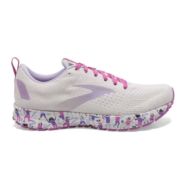 Brooks Revel 4 Women's Road Running Shoes - White/Lilac/Pink (50732-RDHO)